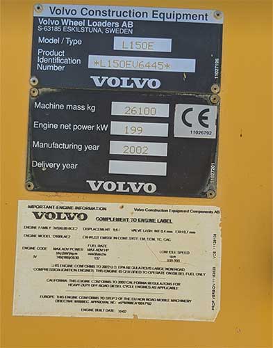 Pala cargadora Volvo L150E